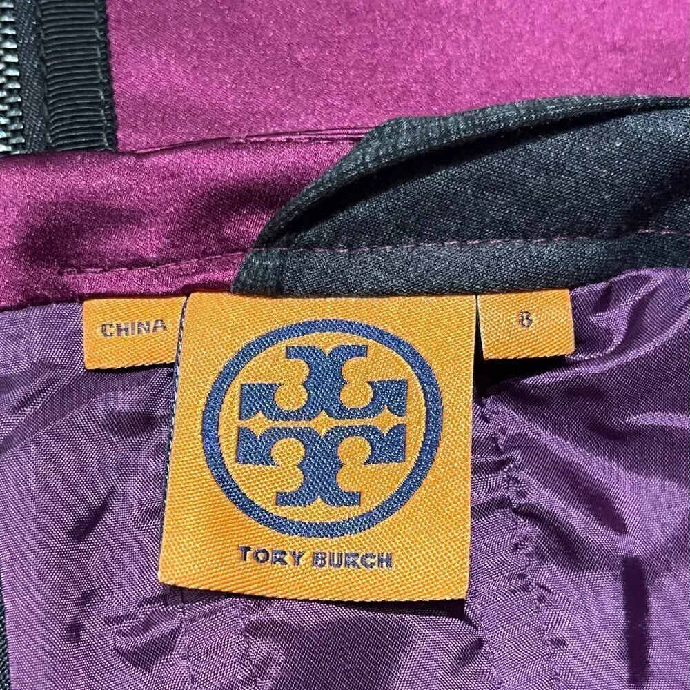 Tory Burch 100% Silk Purple Corset Fitted Pencil Dress NWOT